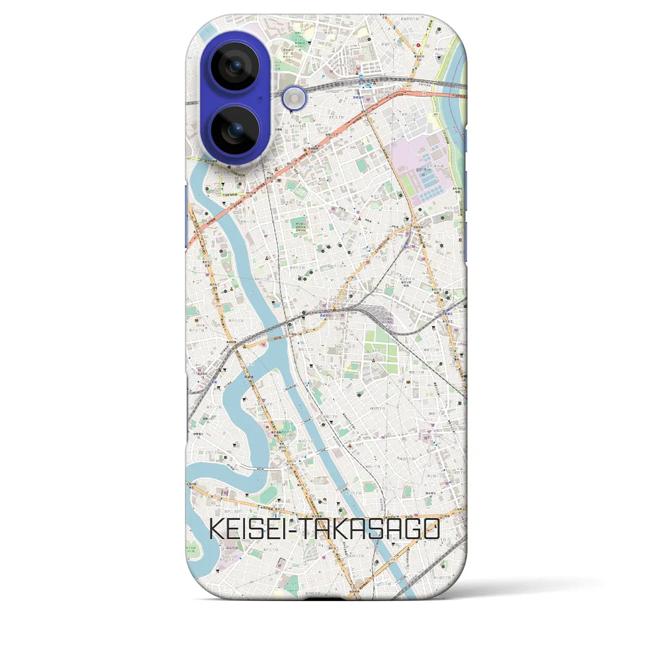 【京成高砂(東京都)】地図柄iPhoneケース(バックカバータイプ)ナチュラル・iPhone 16 Pro Max 用