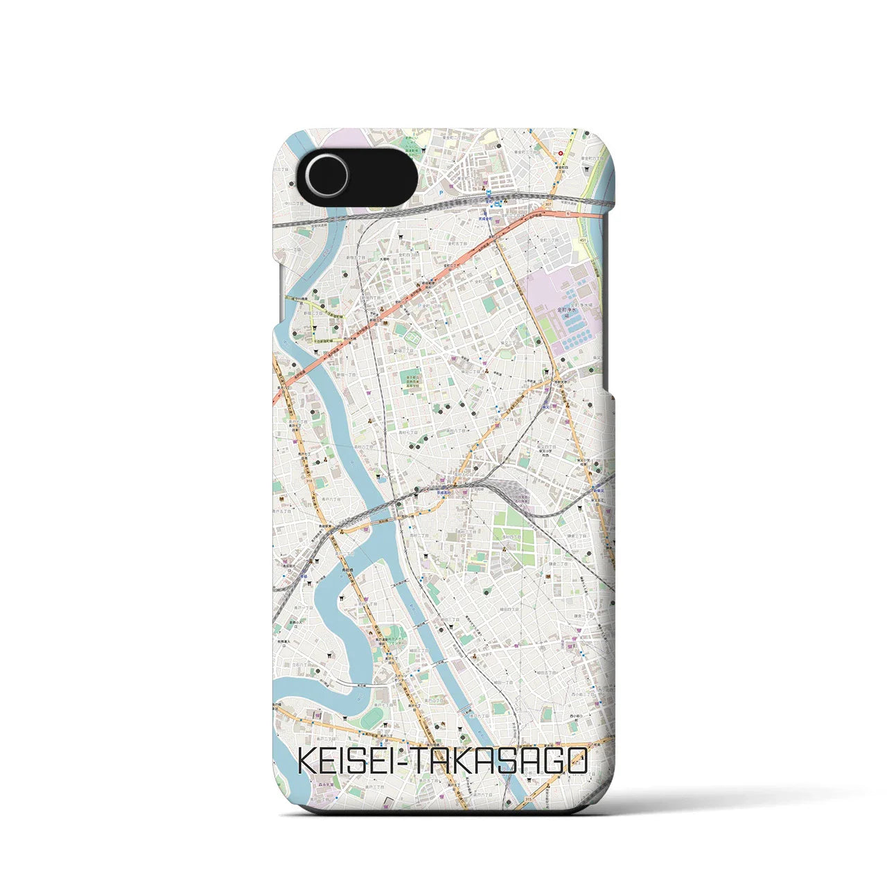 【京成高砂(東京都)】地図柄iPhoneケース(バックカバータイプ)