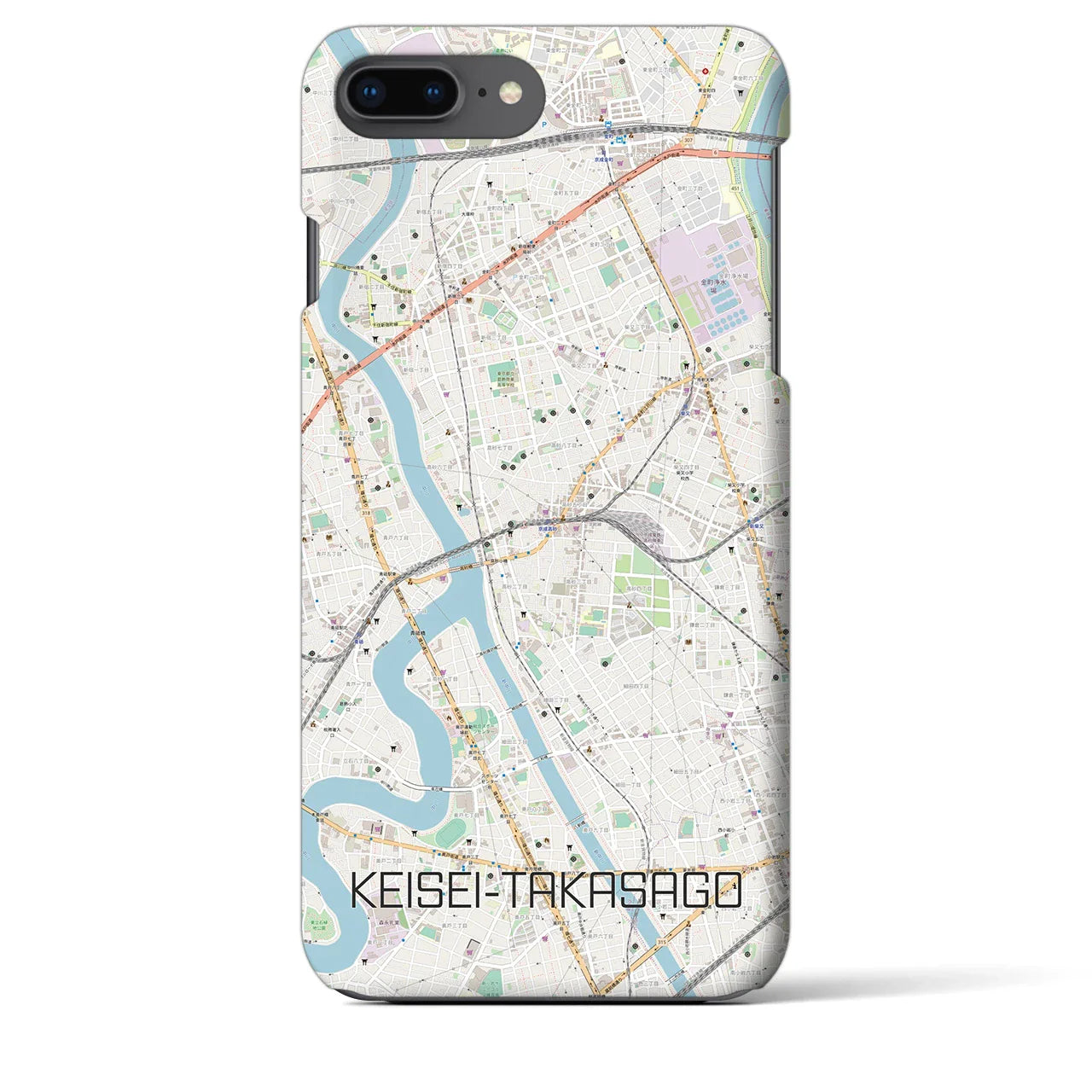【京成高砂(東京都)】地図柄iPhoneケース(バックカバータイプ)