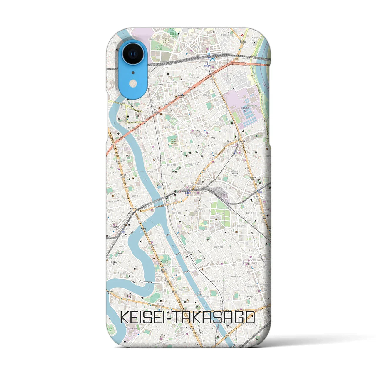 【京成高砂(東京都)】地図柄iPhoneケース(バックカバータイプ)