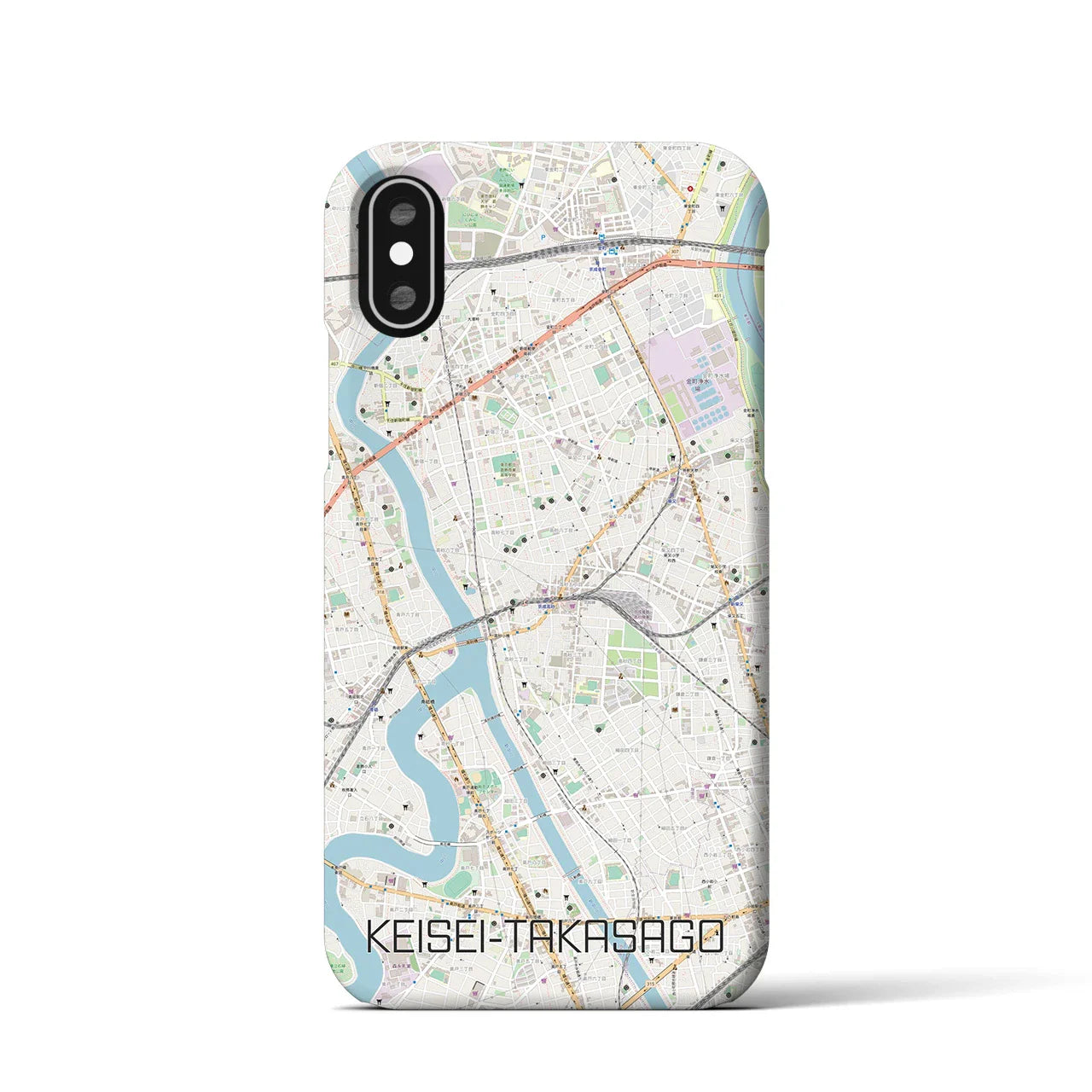 【京成高砂(東京都)】地図柄iPhoneケース(バックカバータイプ)