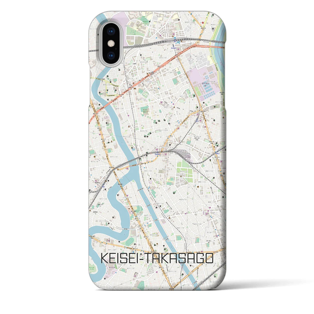 【京成高砂(東京都)】地図柄iPhoneケース(バックカバータイプ)