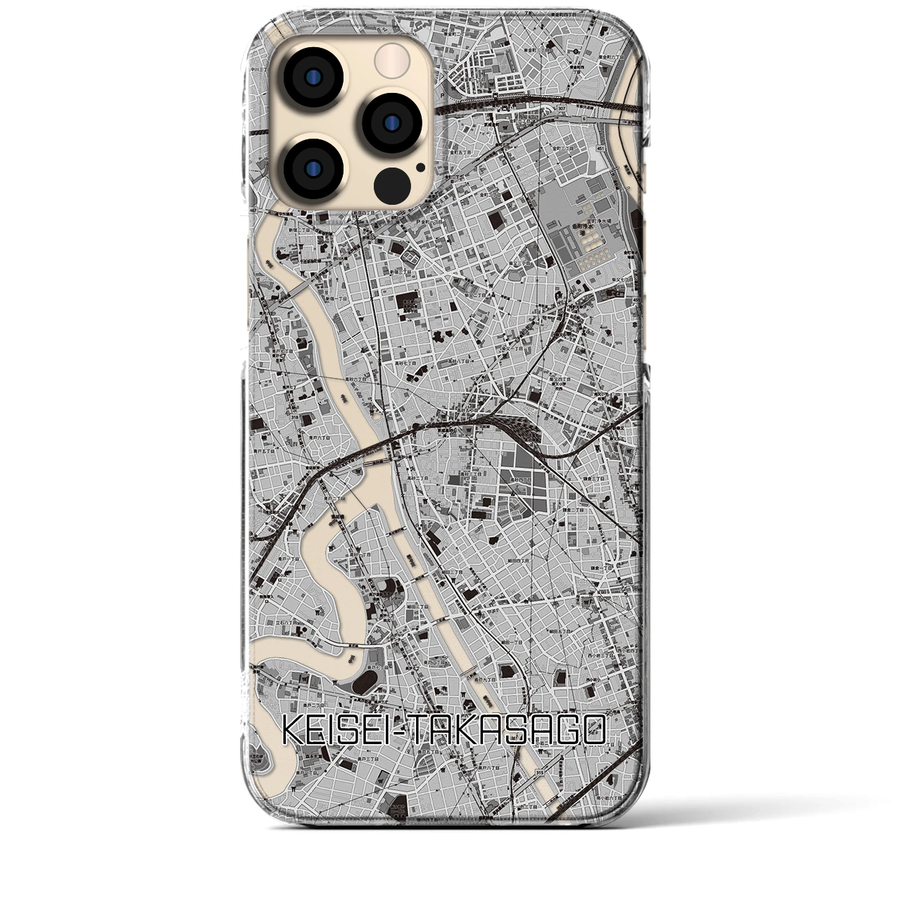 【京成高砂(東京都)】地図柄iPhoneケース(クリアタイプ)