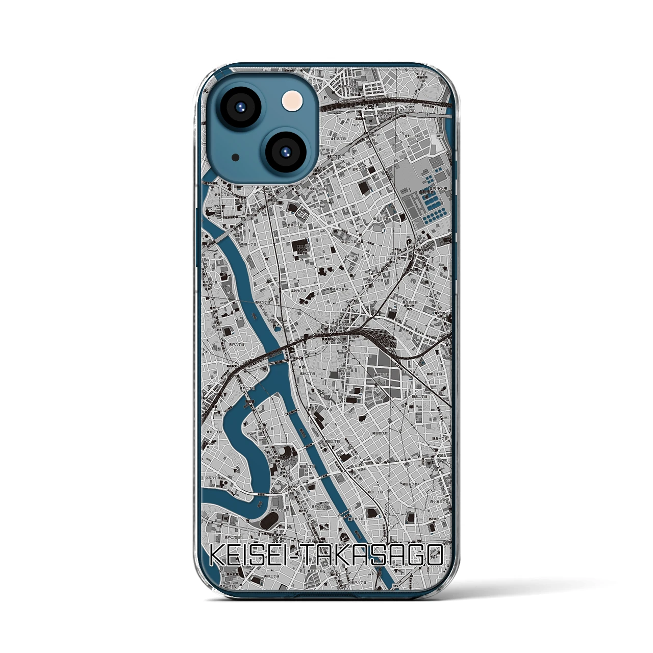 【京成高砂(東京都)】地図柄iPhoneケース(クリアタイプ)