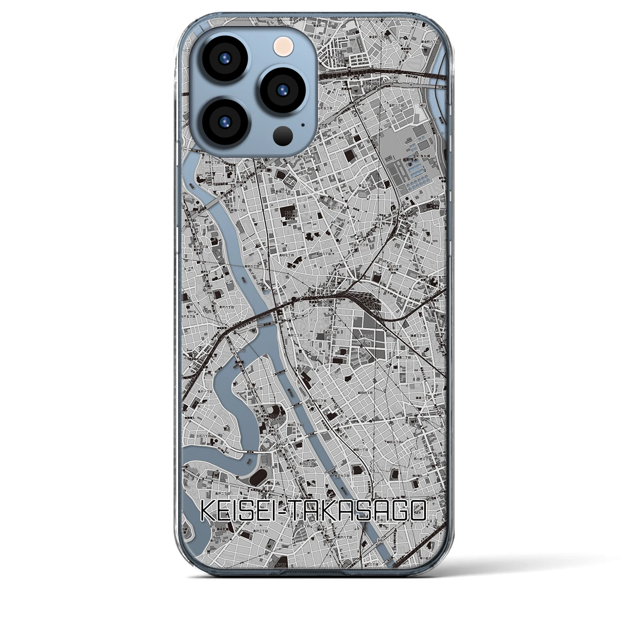 【京成高砂(東京都)】地図柄iPhoneケース(クリアタイプ)