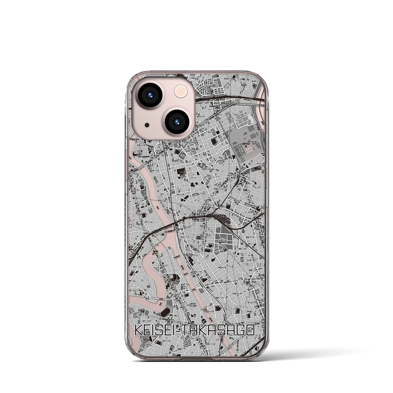 【京成高砂(東京都)】地図柄iPhoneケース(クリアタイプ)