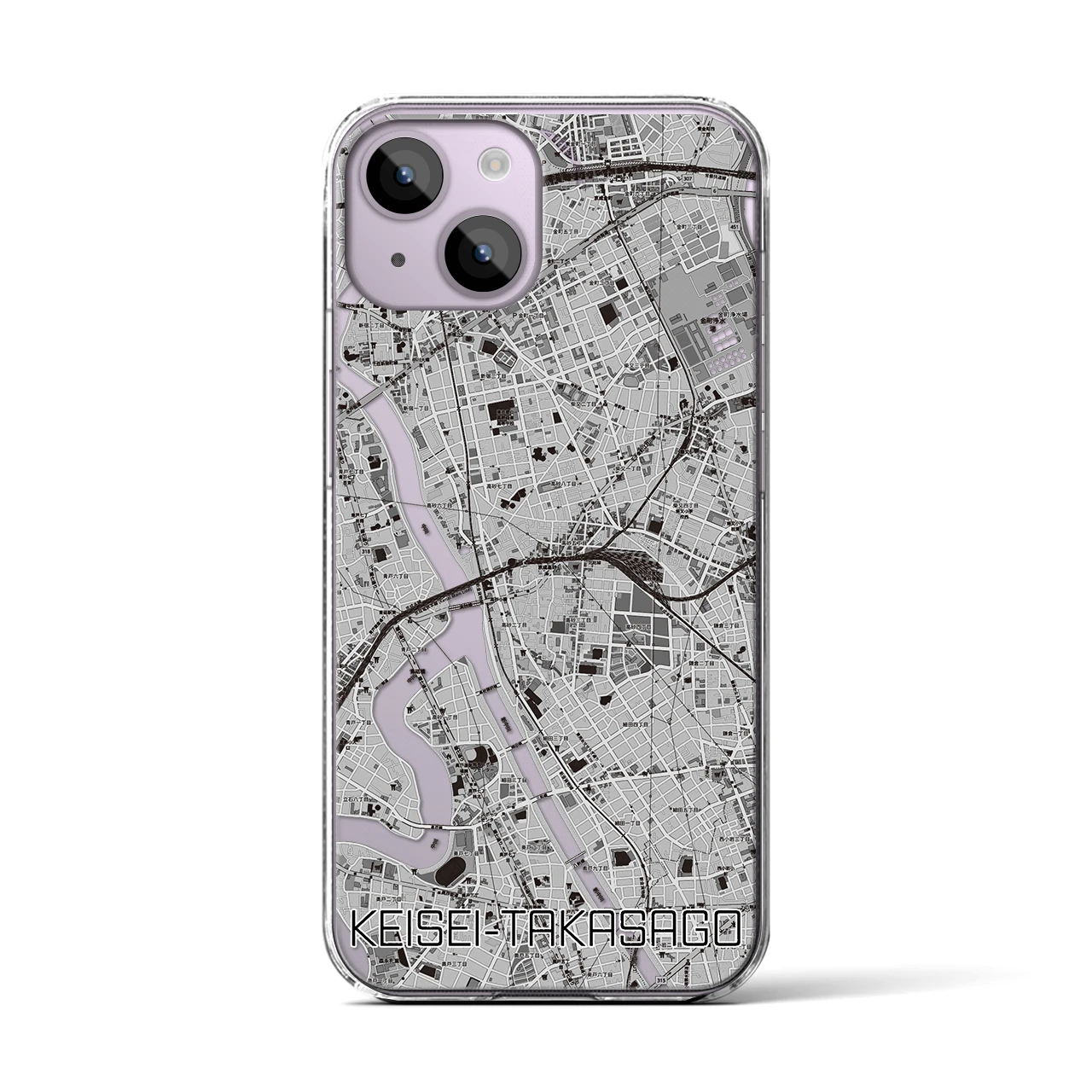 【京成高砂(東京都)】地図柄iPhoneケース(クリアタイプ)