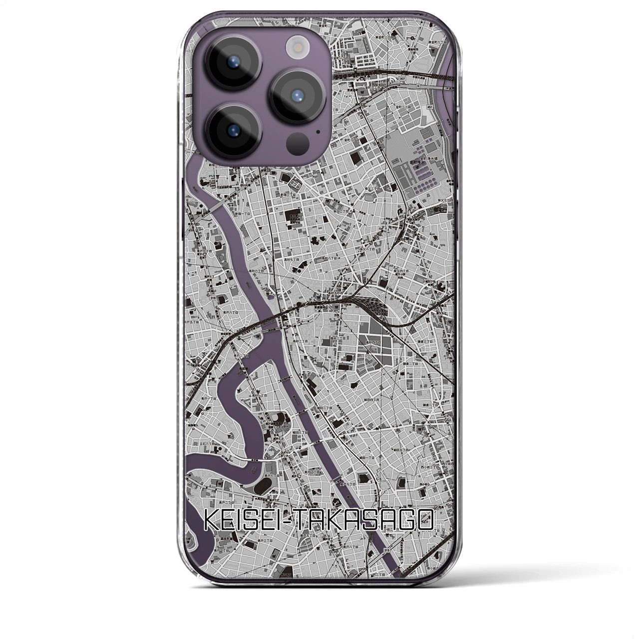 【京成高砂(東京都)】地図柄iPhoneケース(クリアタイプ)