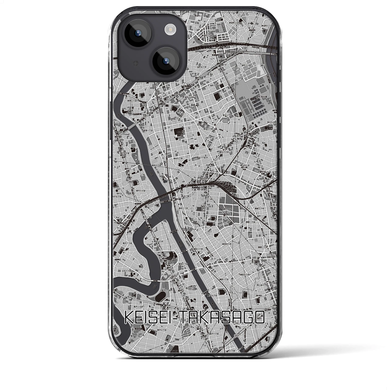 【京成高砂(東京都)】地図柄iPhoneケース(クリアタイプ)