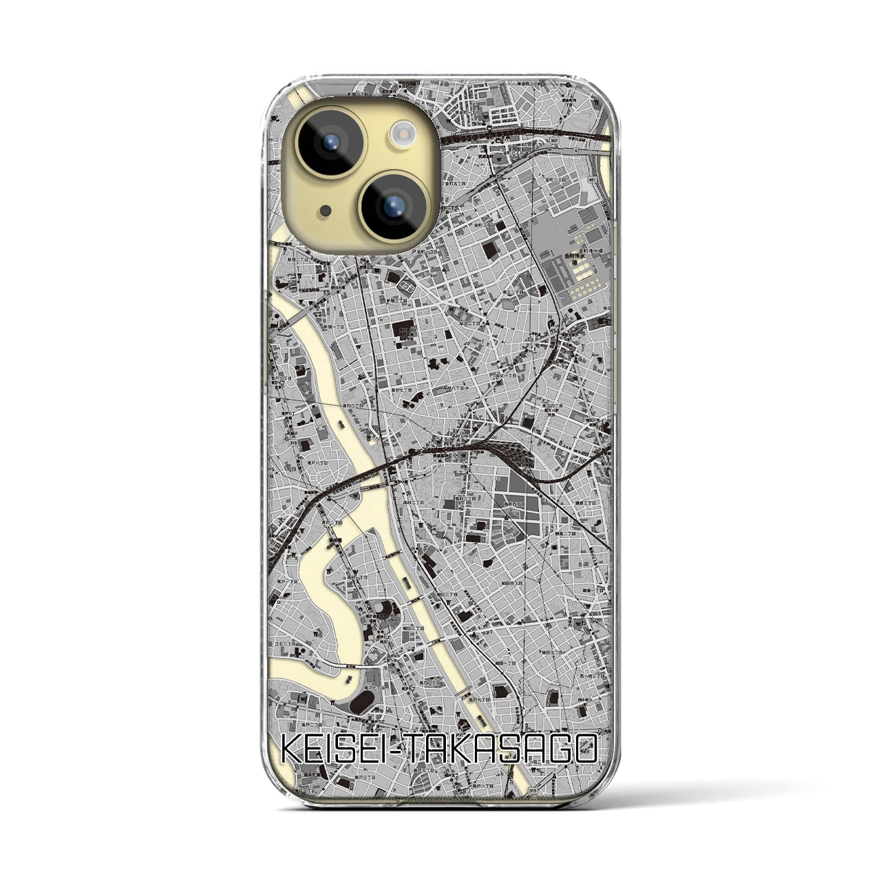 【京成高砂(東京都)】地図柄iPhoneケース(クリアタイプ)