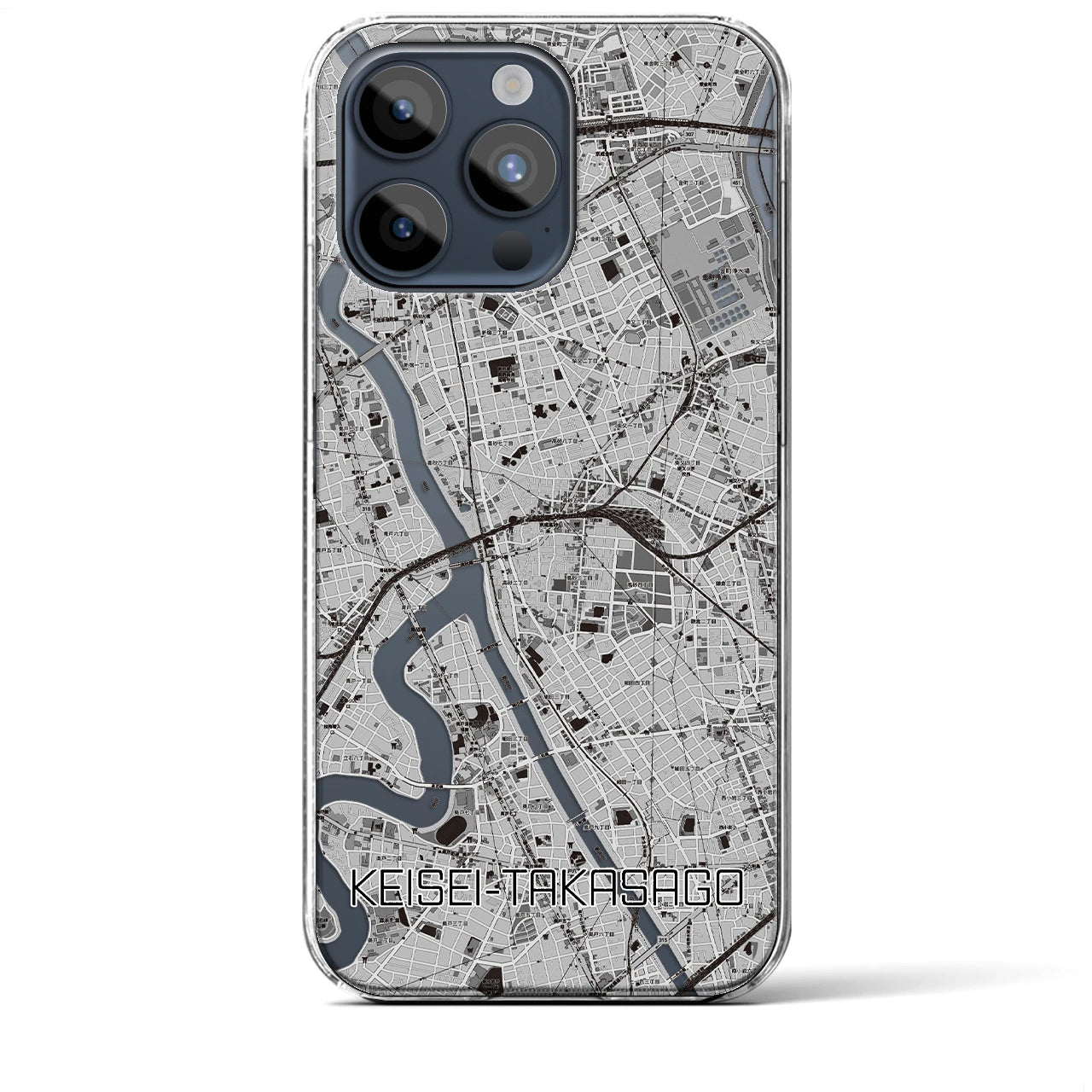 【京成高砂(東京都)】地図柄iPhoneケース(クリアタイプ)