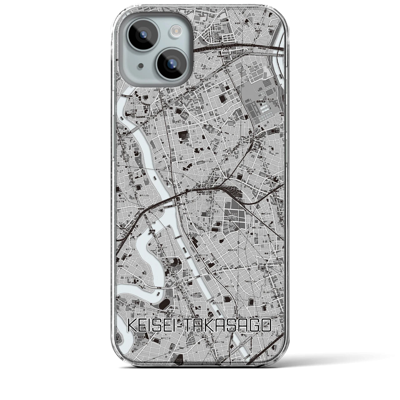 【京成高砂(東京都)】地図柄iPhoneケース(クリアタイプ)