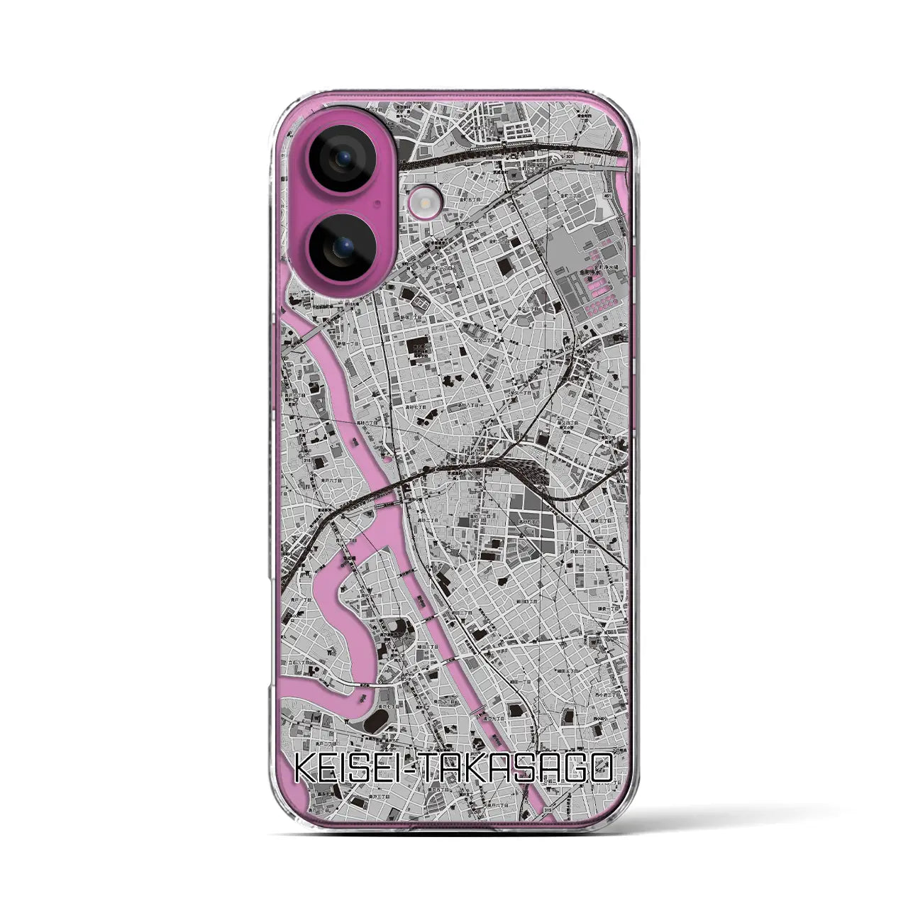 【京成高砂(東京都)】地図柄iPhoneケース(クリアタイプ)