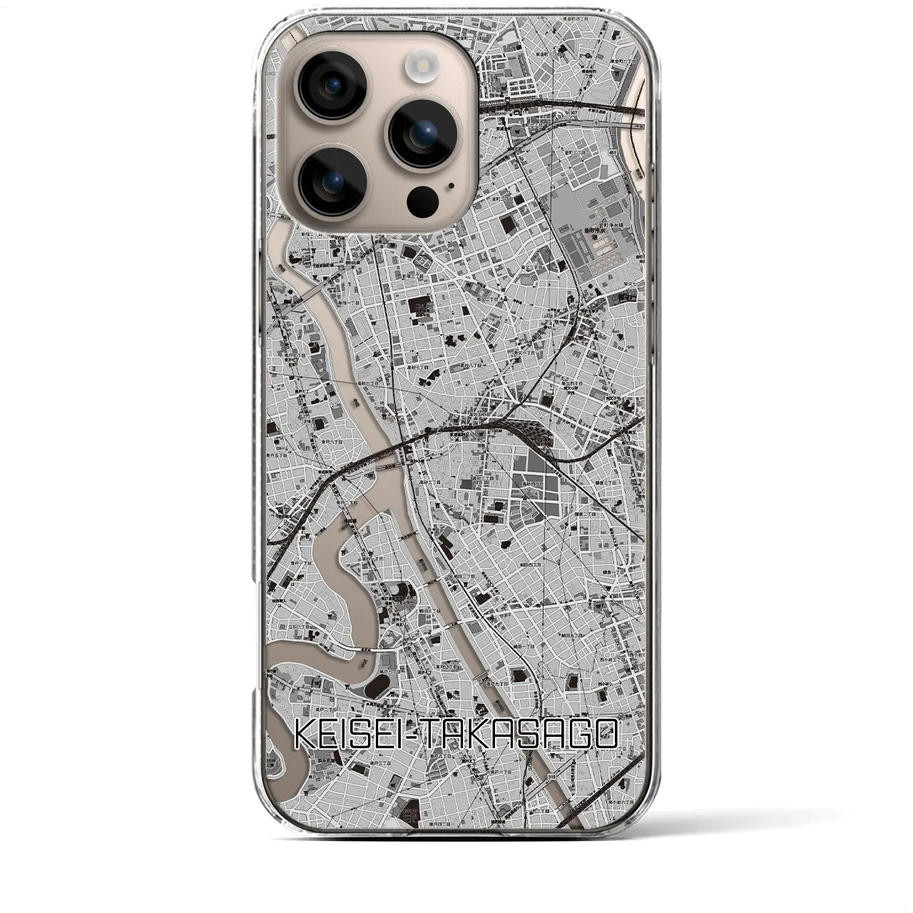 【京成高砂(東京都)】地図柄iPhoneケース(クリアタイプ)