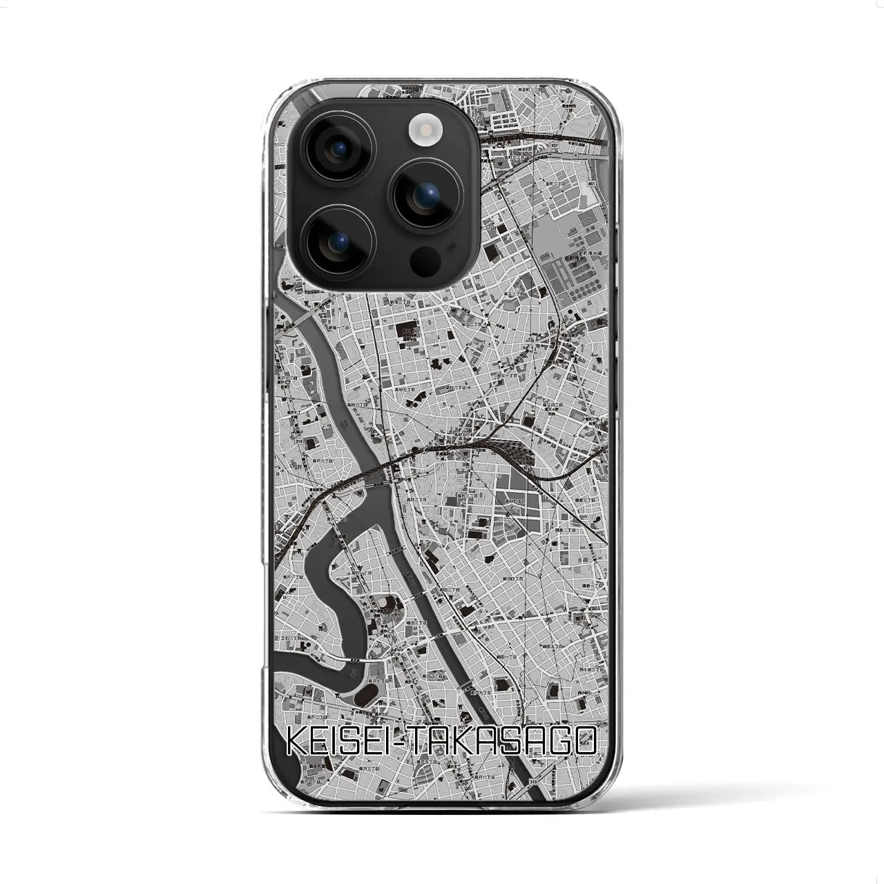 【京成高砂(東京都)】地図柄iPhoneケース(クリアタイプ)