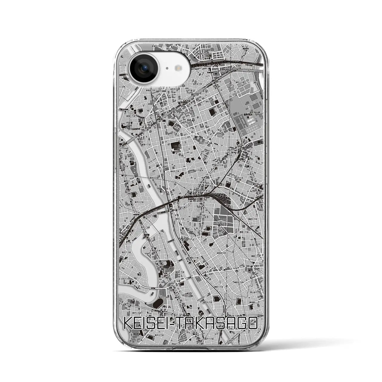 【京成高砂(東京都)】地図柄iPhoneケース(クリアタイプ)