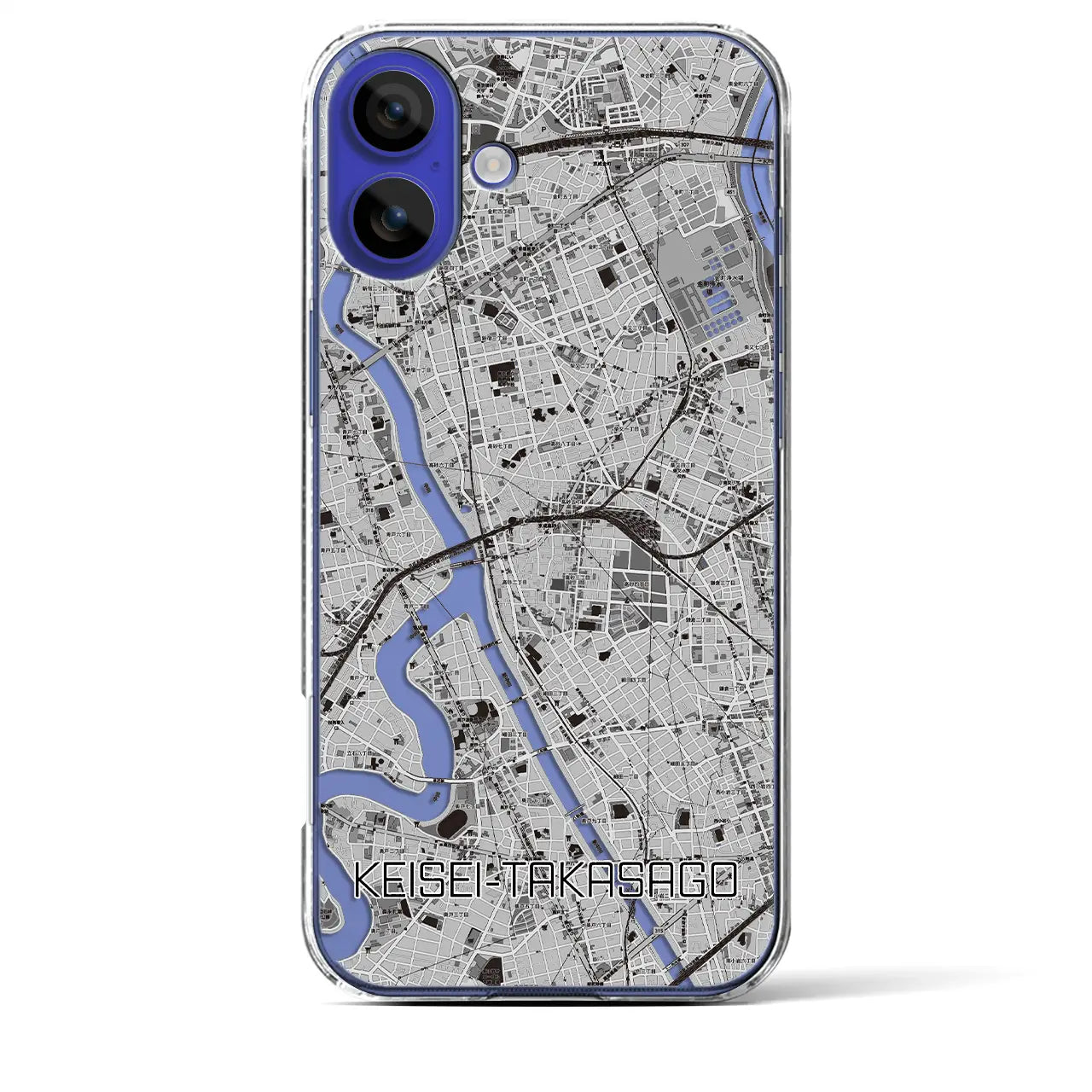 【京成高砂(東京都)】地図柄iPhoneケース(クリアタイプ)