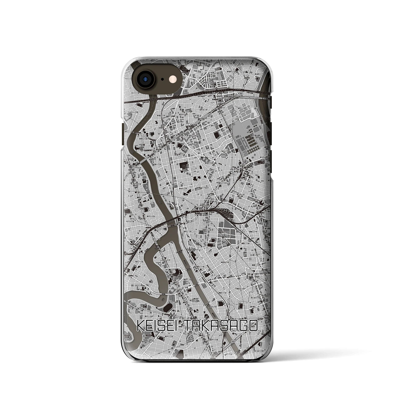 【京成高砂(東京都)】地図柄iPhoneケース(クリアタイプ)