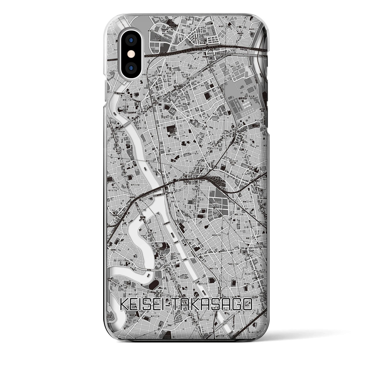 【京成高砂(東京都)】地図柄iPhoneケース(クリアタイプ)