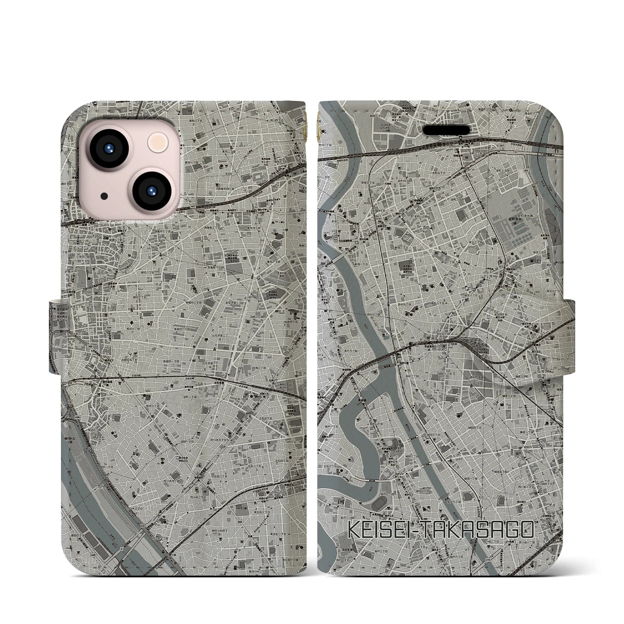 【京成高砂(東京都)】地図柄iPhoneケース(手帳タイプ)