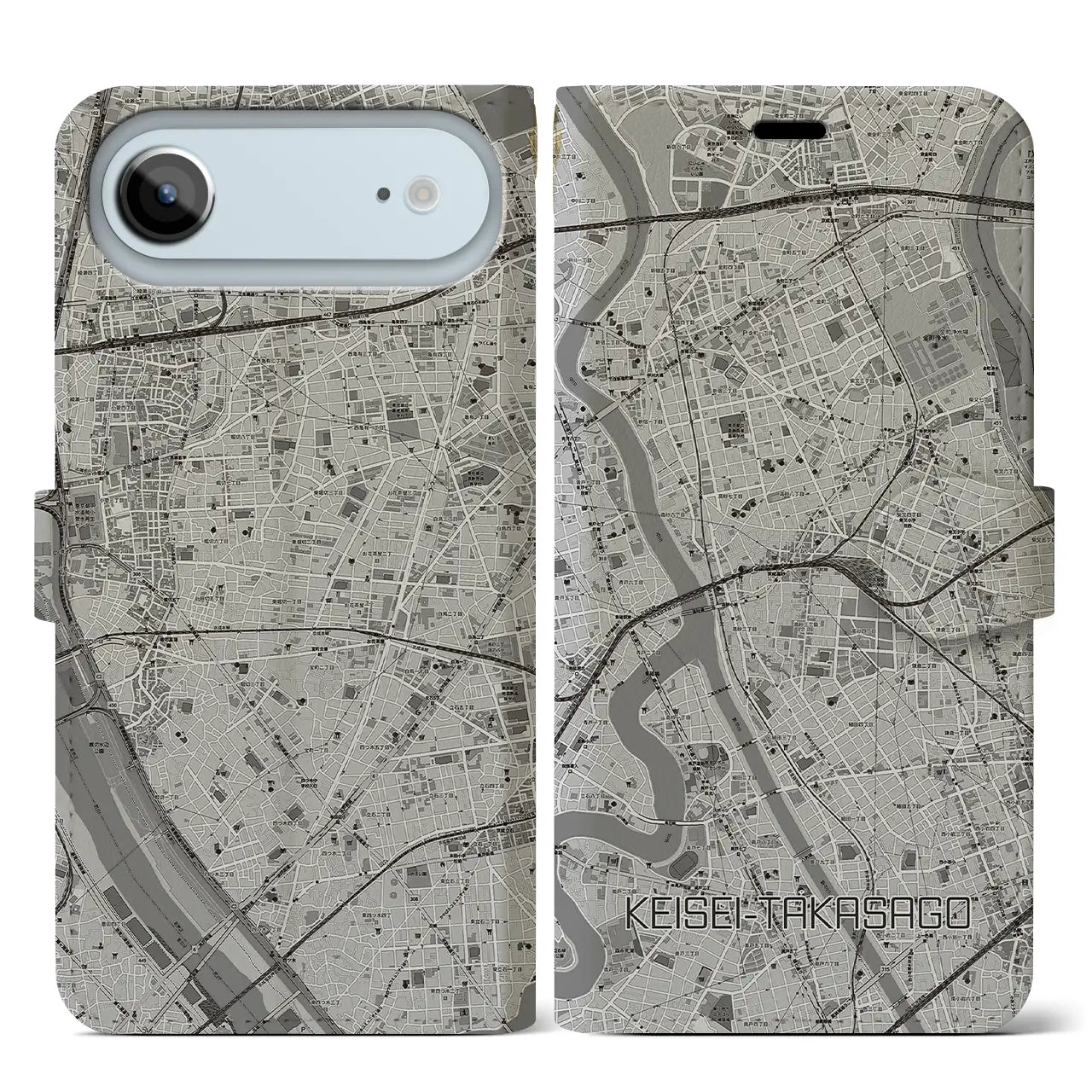 【京成高砂(東京都)】地図柄iPhoneケース(手帳タイプ)