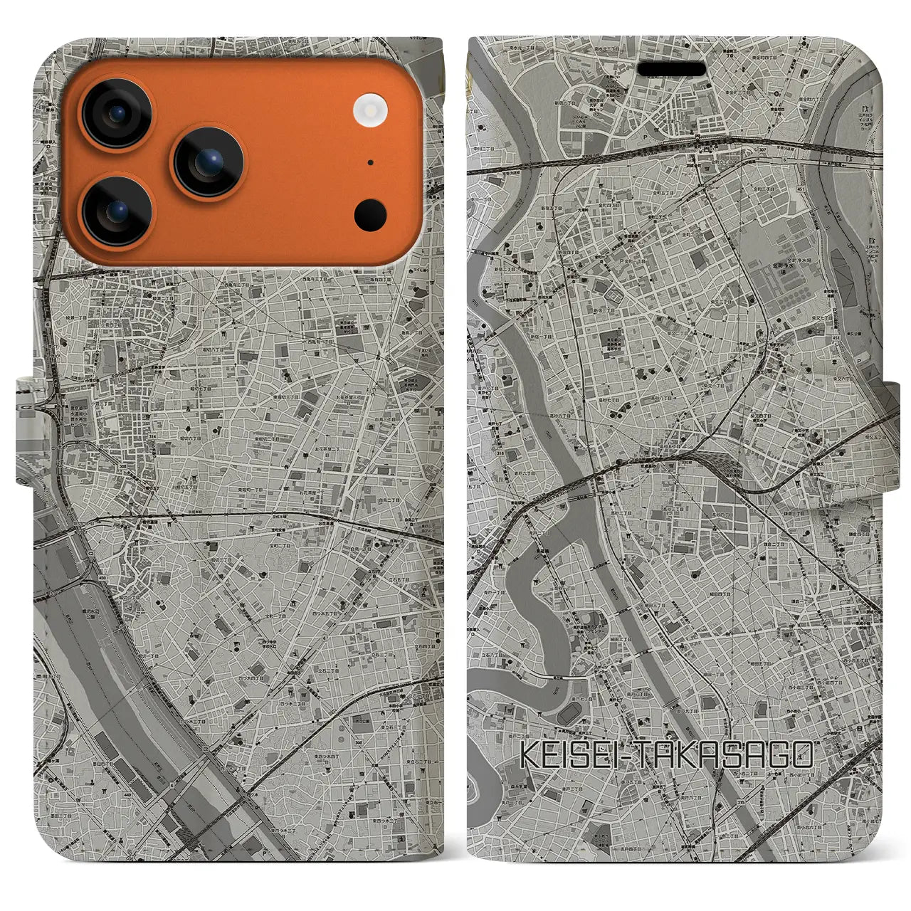 【京成高砂(東京都)】地図柄iPhoneケース(手帳タイプ)