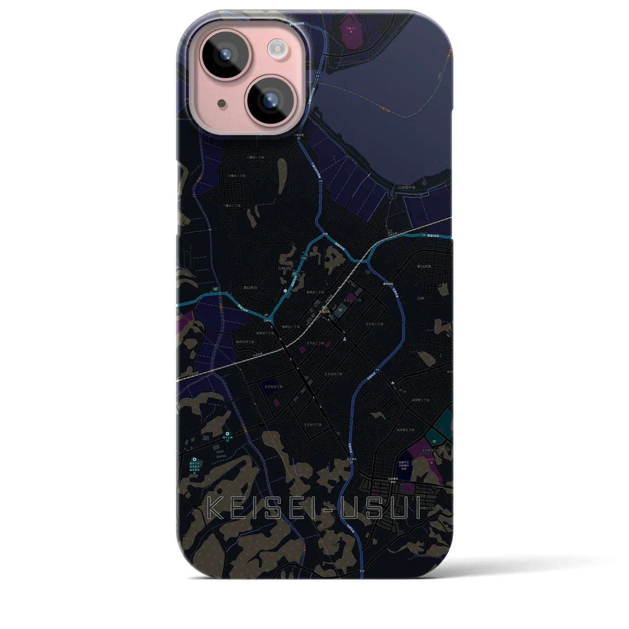 【京成臼井(千葉県)】地図柄iPhoneケース(バックカバータイプ)