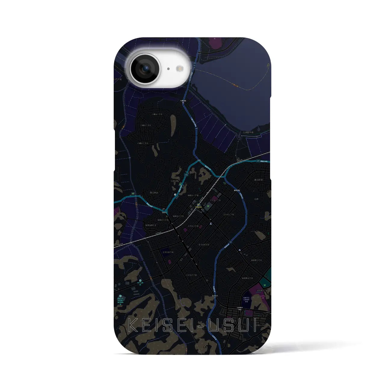 【京成臼井(千葉県)】地図柄iPhoneケース(バックカバータイプ)