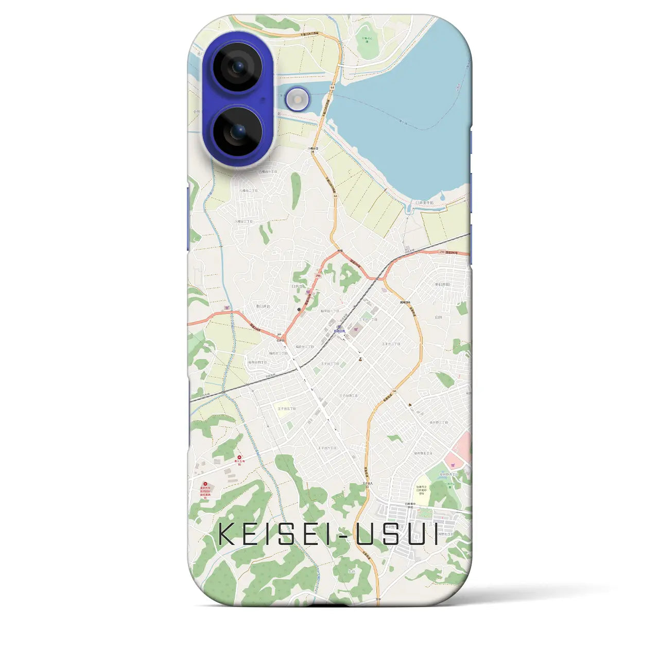 【京成臼井(千葉県)】地図柄iPhoneケース(バックカバータイプ)ナチュラル・iPhone 16 Pro Max 用