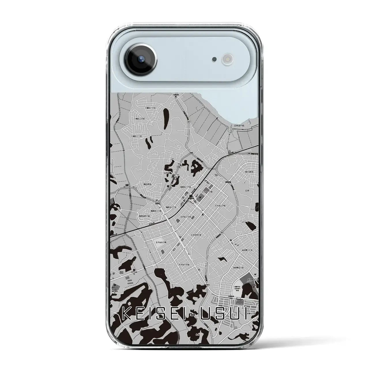 【京成臼井(千葉県)】地図柄iPhoneケース(クリアタイプ)モノトーン・iPhone 17 Pro Max 用