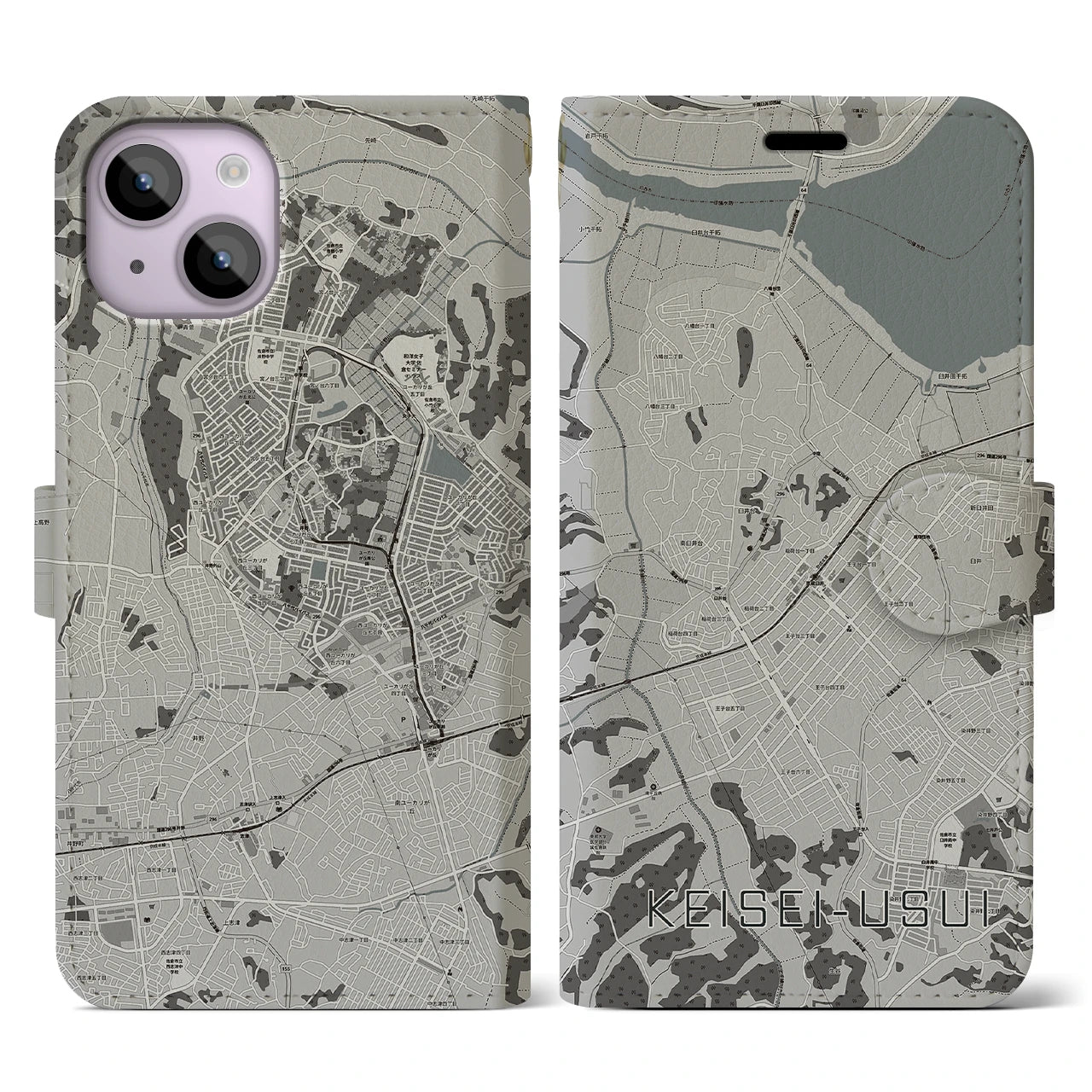 【京成臼井(千葉県)】地図柄iPhoneケース(手帳タイプ)