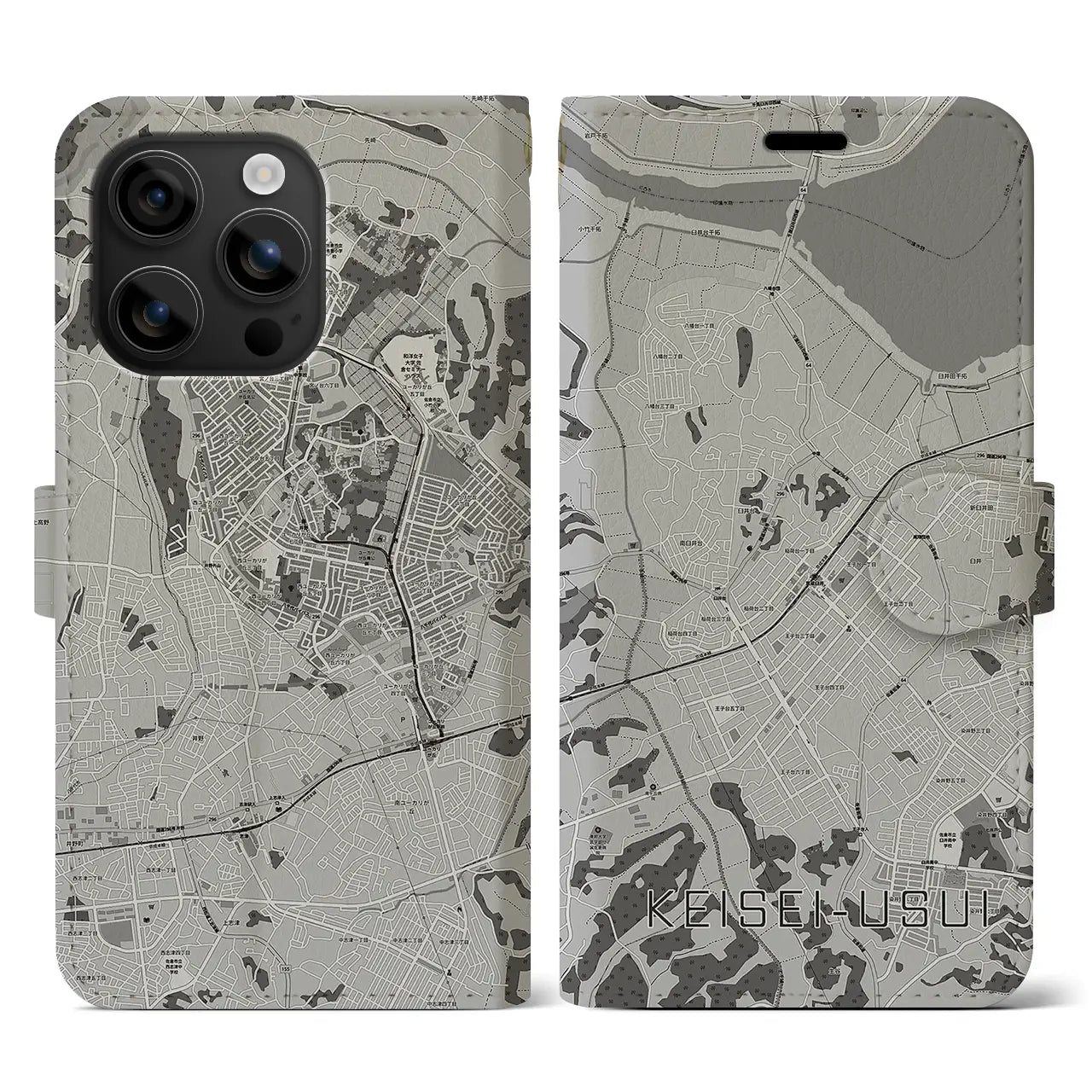 【京成臼井(千葉県)】地図柄iPhoneケース(手帳タイプ)