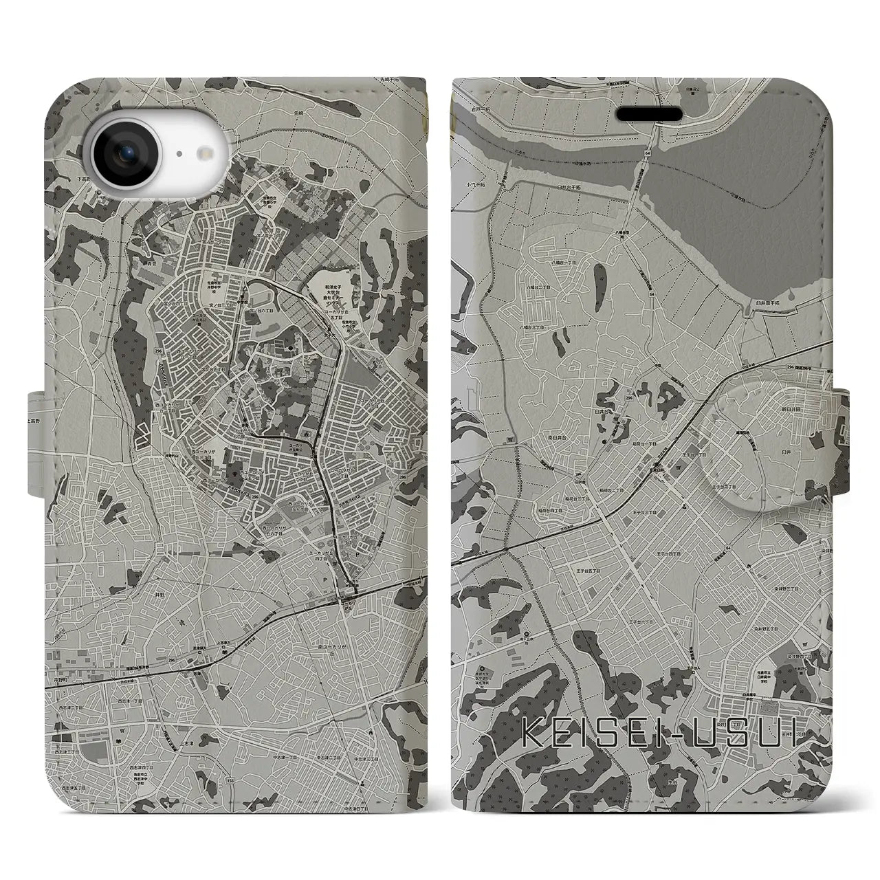 【京成臼井(千葉県)】地図柄iPhoneケース(手帳タイプ)