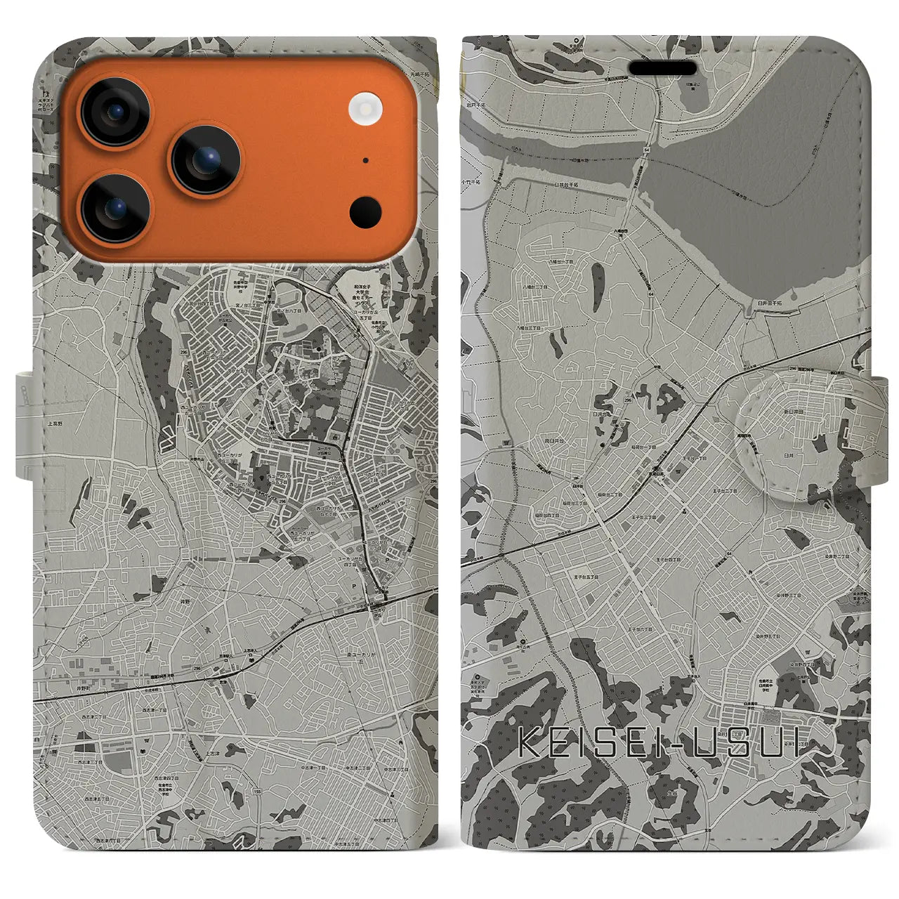 【京成臼井(千葉県)】地図柄iPhoneケース(手帳タイプ)