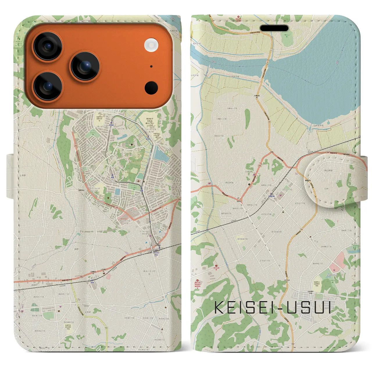 【京成臼井(千葉県)】地図柄iPhoneケース(手帳タイプ)