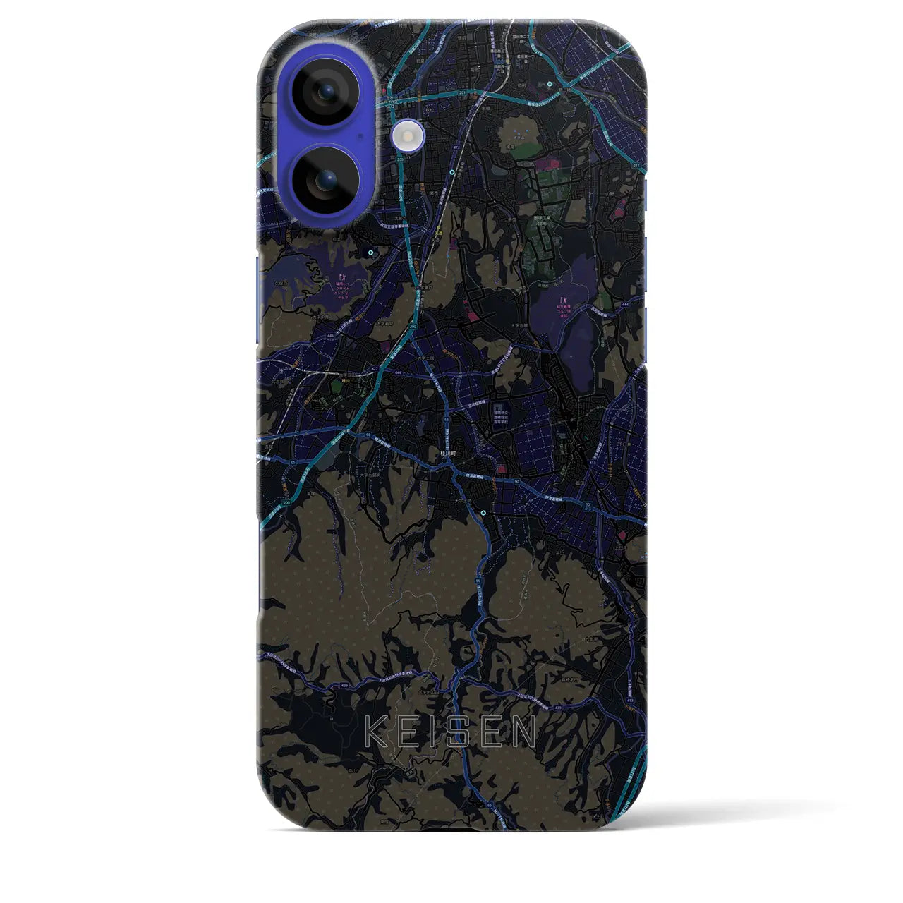 【桂川(福岡県)】地図柄iPhoneケース(バックカバータイプ)