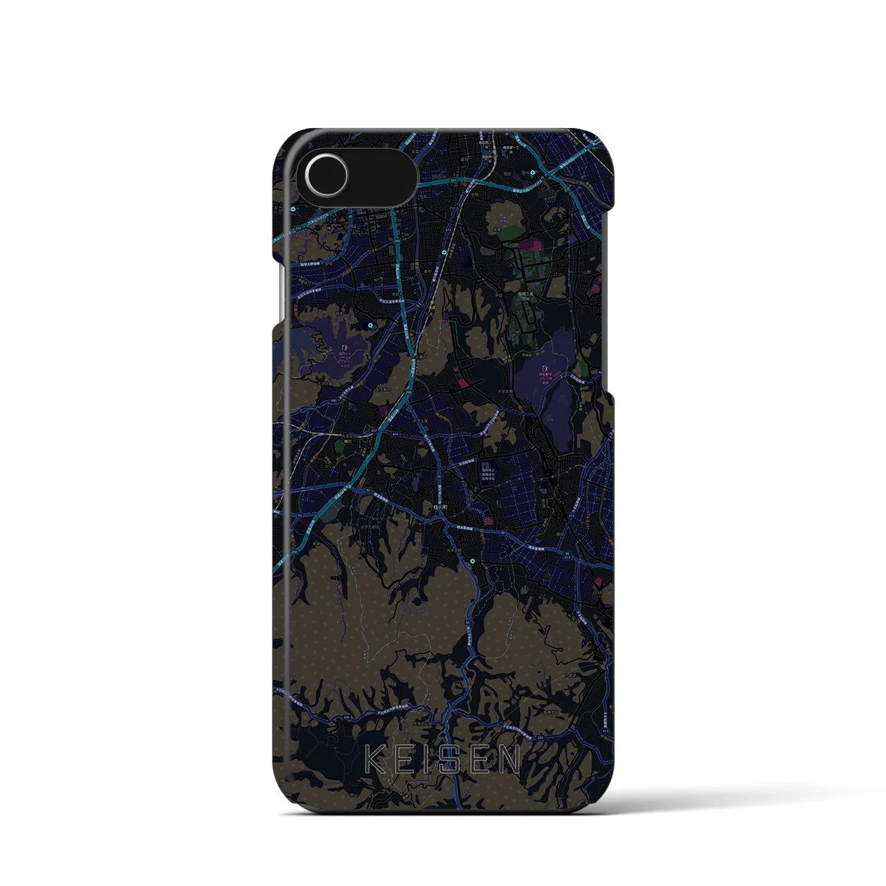 【桂川(福岡県)】地図柄iPhoneケース(バックカバータイプ)