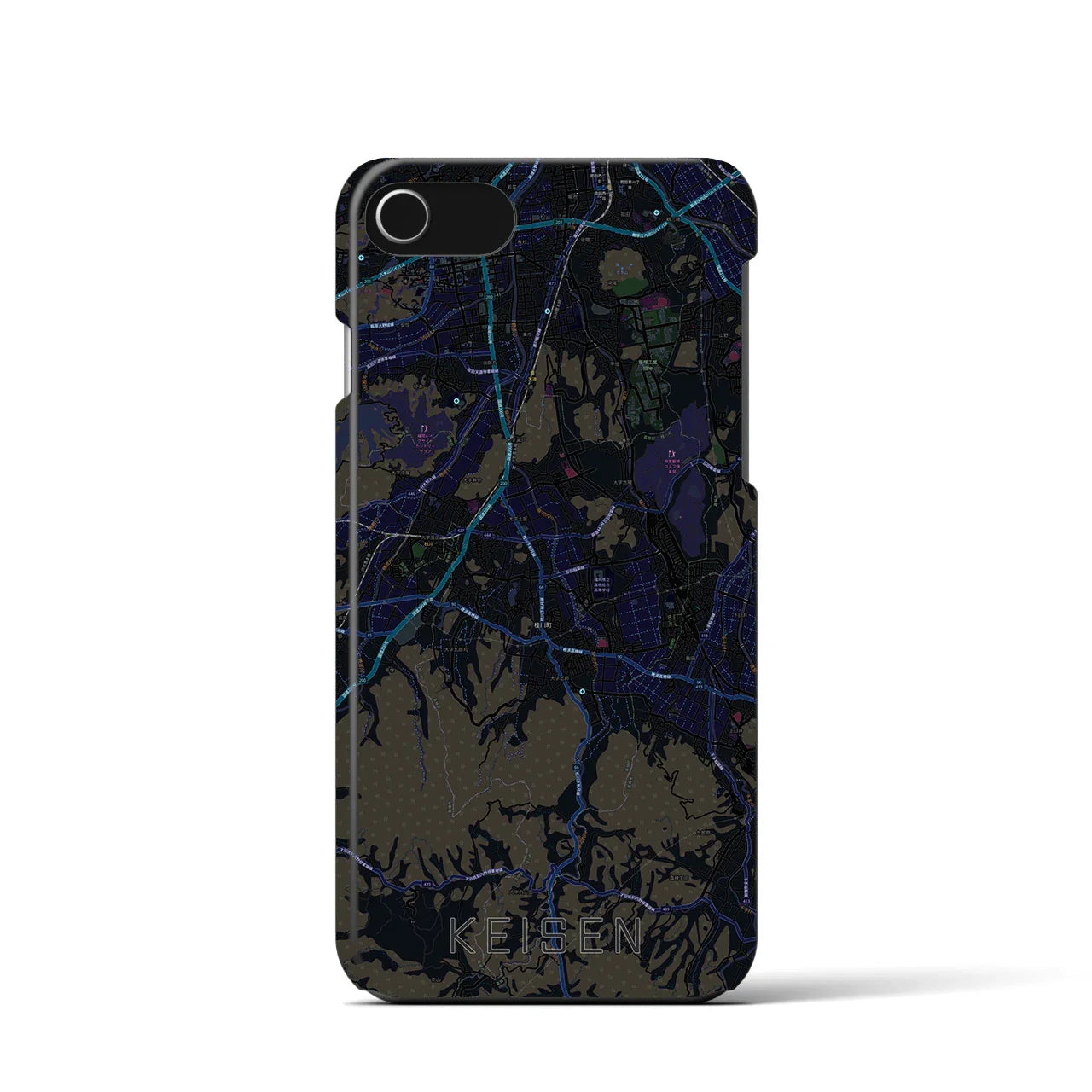 【桂川(福岡県)】地図柄iPhoneケース(バックカバータイプ)