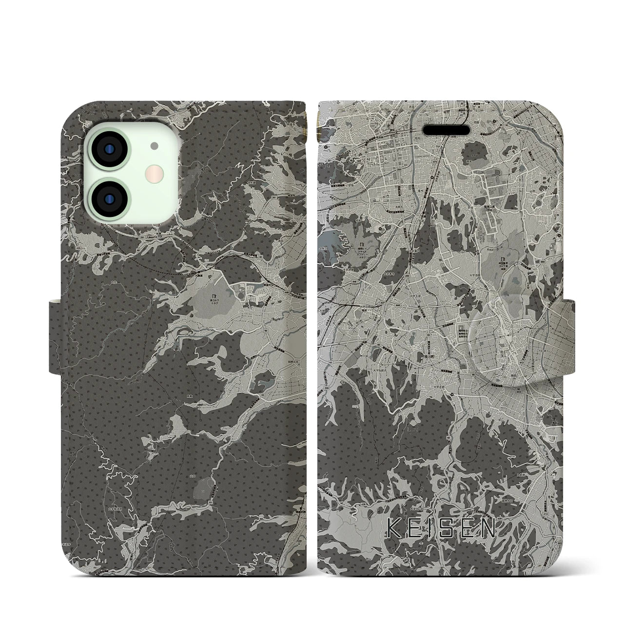 【桂川(福岡県)】地図柄iPhoneケース(手帳タイプ)