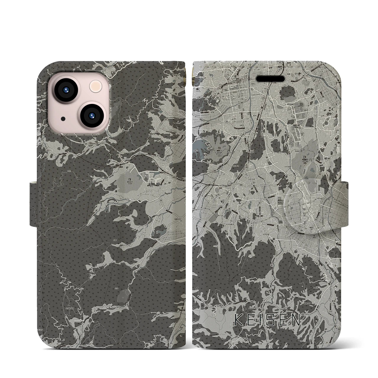 【桂川(福岡県)】地図柄iPhoneケース(手帳タイプ)