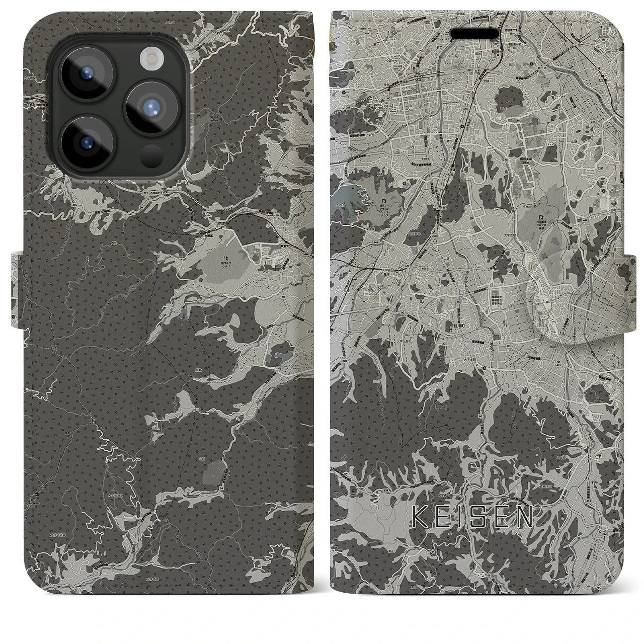 【桂川(福岡県)】地図柄iPhoneケース(手帳タイプ)