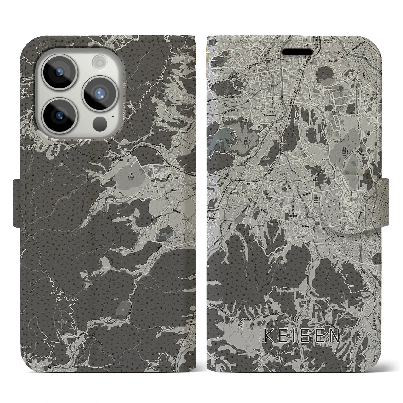 【桂川(福岡県)】地図柄iPhoneケース(手帳タイプ)