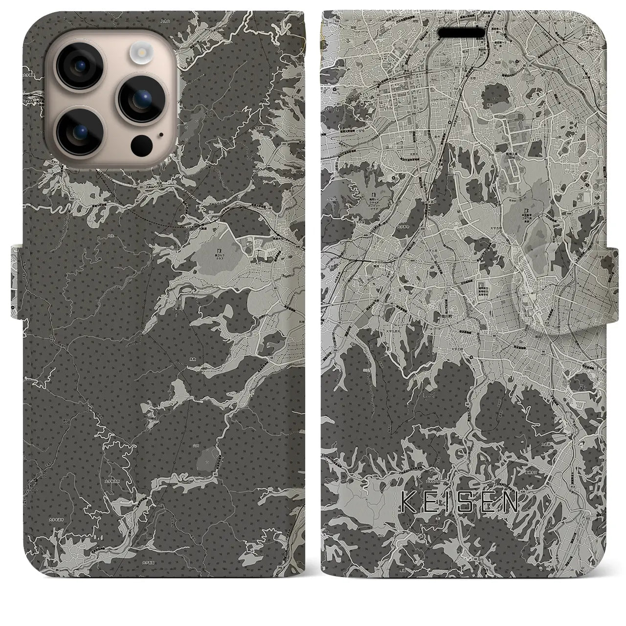 【桂川(福岡県)】地図柄iPhoneケース(手帳タイプ)