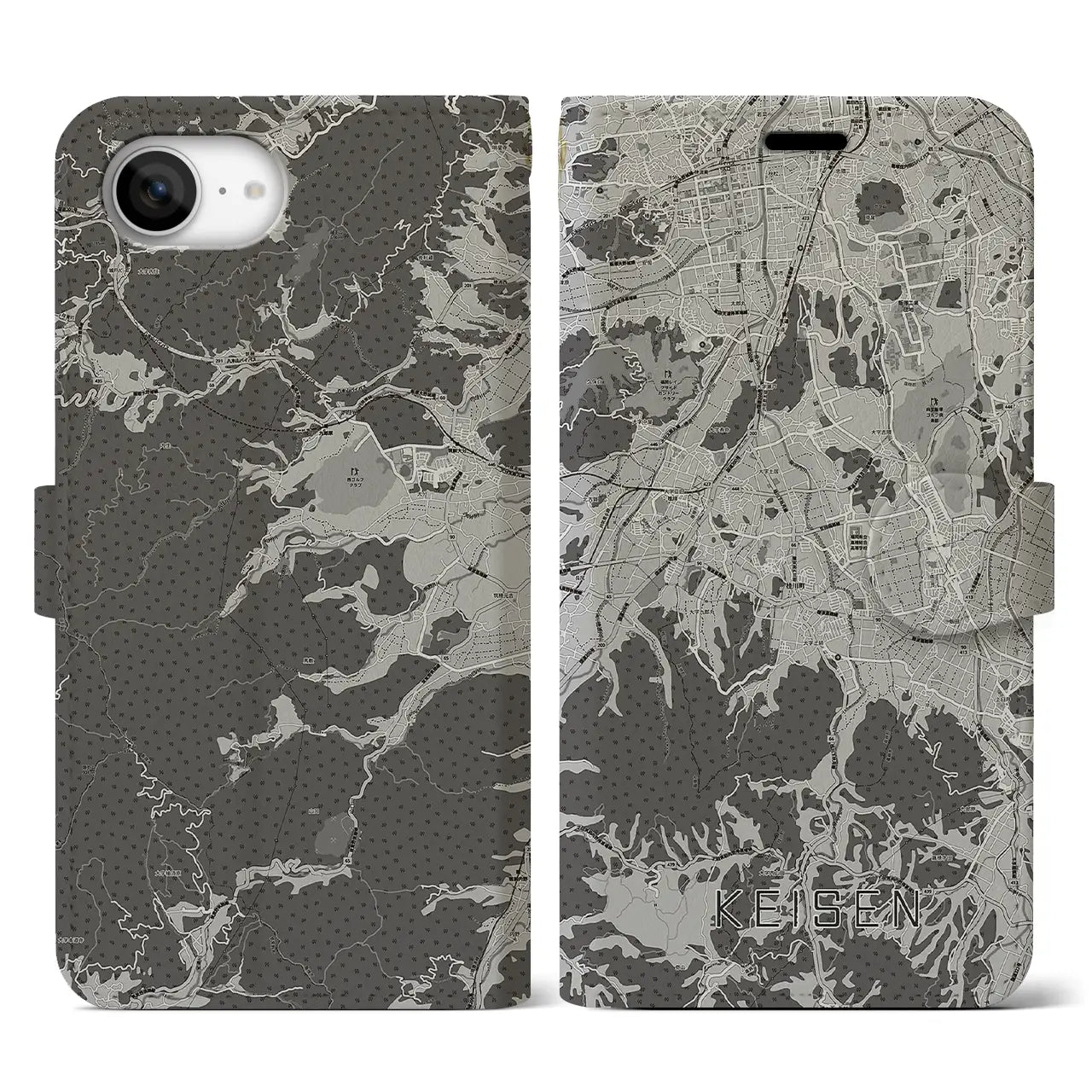 【桂川(福岡県)】地図柄iPhoneケース(手帳タイプ)