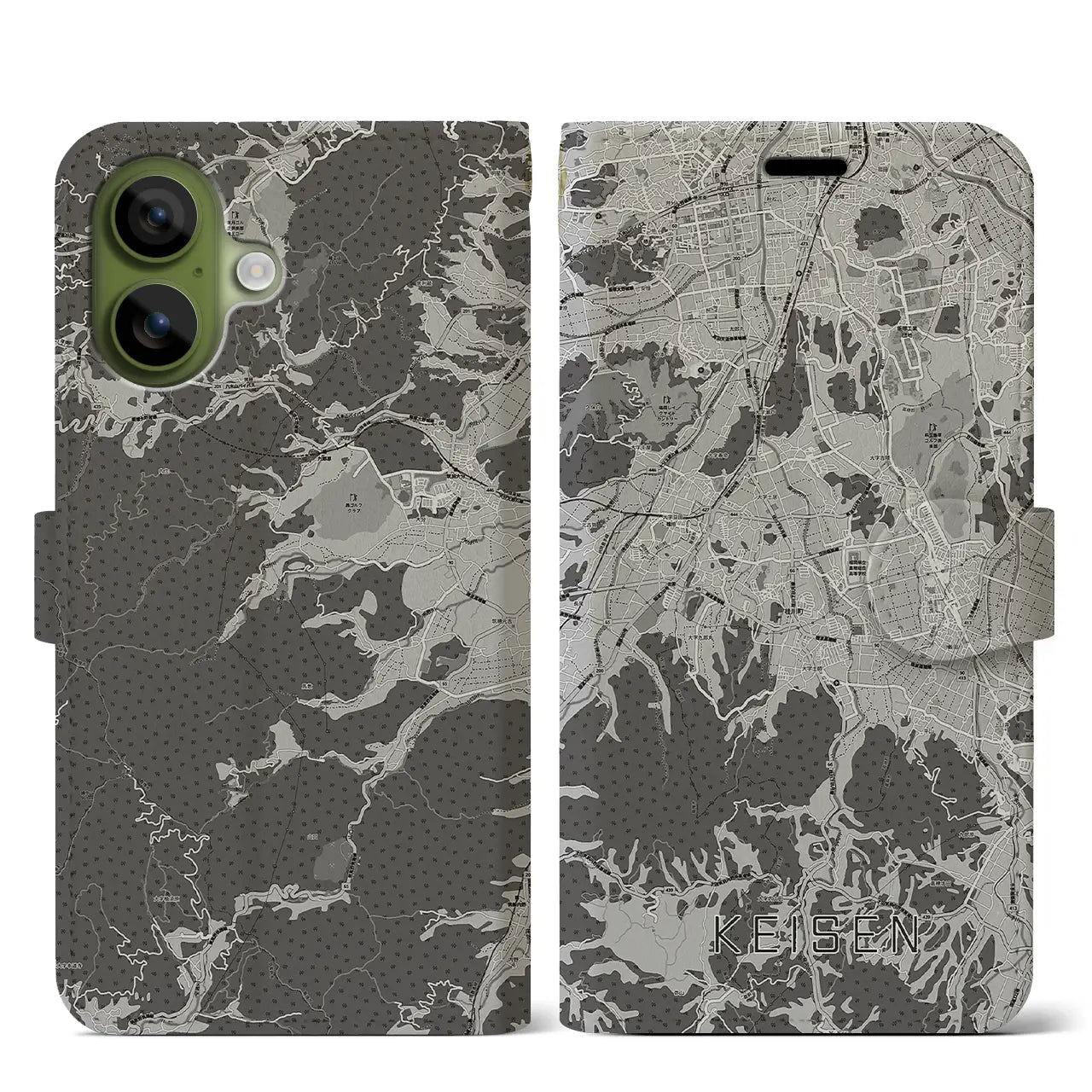 【桂川(福岡県)】地図柄iPhoneケース(手帳タイプ)