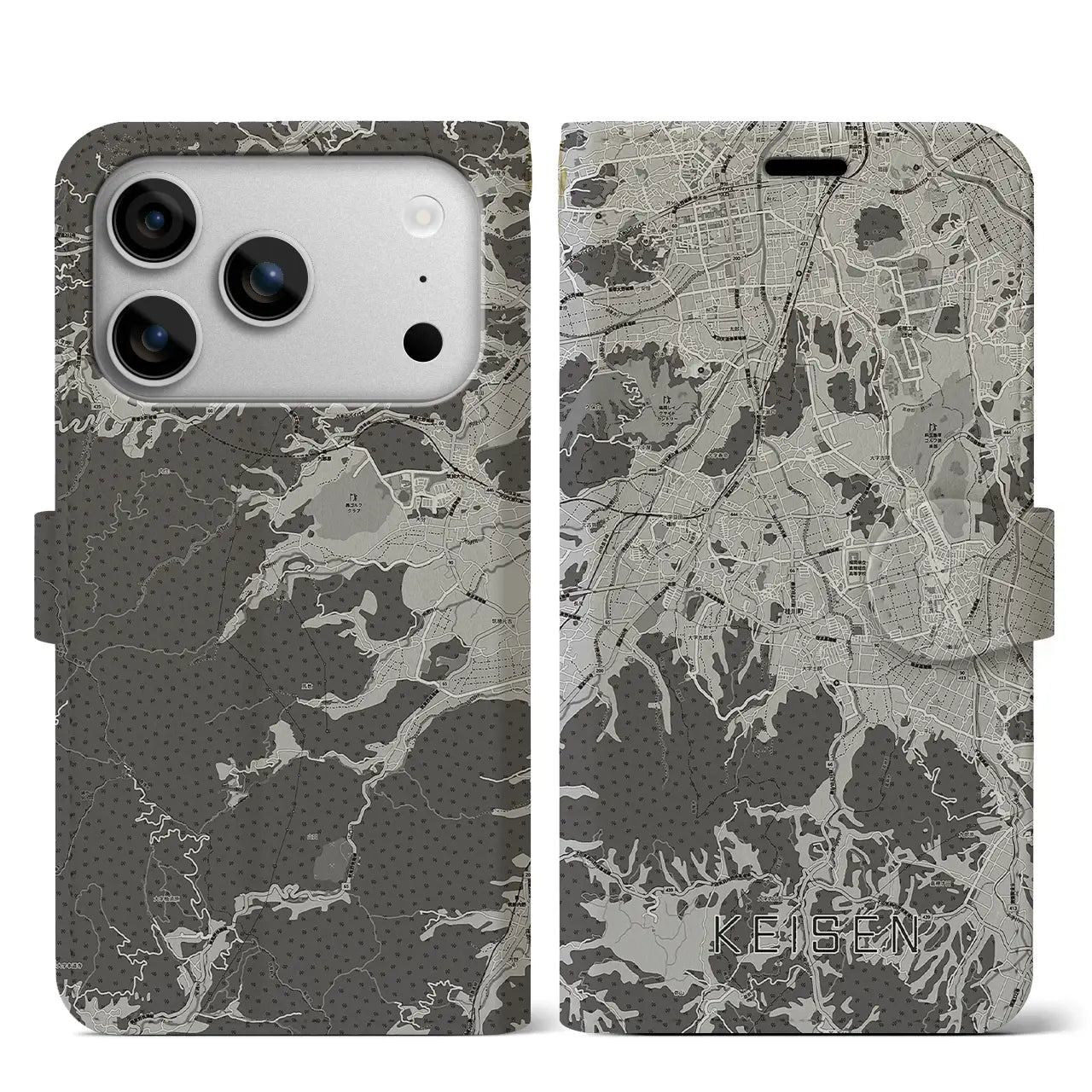 【桂川(福岡県)】地図柄iPhoneケース(手帳タイプ)