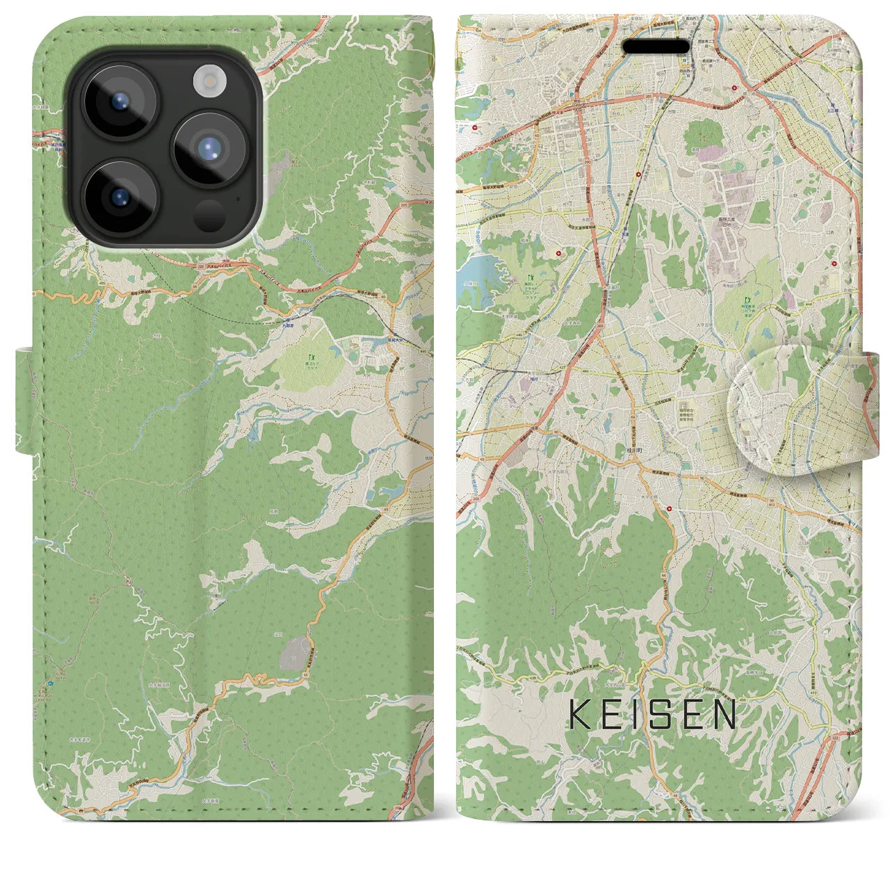 【桂川(福岡県)】地図柄iPhoneケース(手帳タイプ)