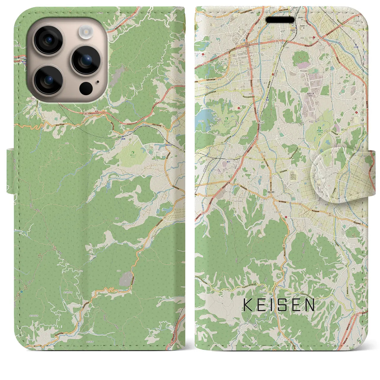 【桂川(福岡県)】地図柄iPhoneケース(手帳タイプ)