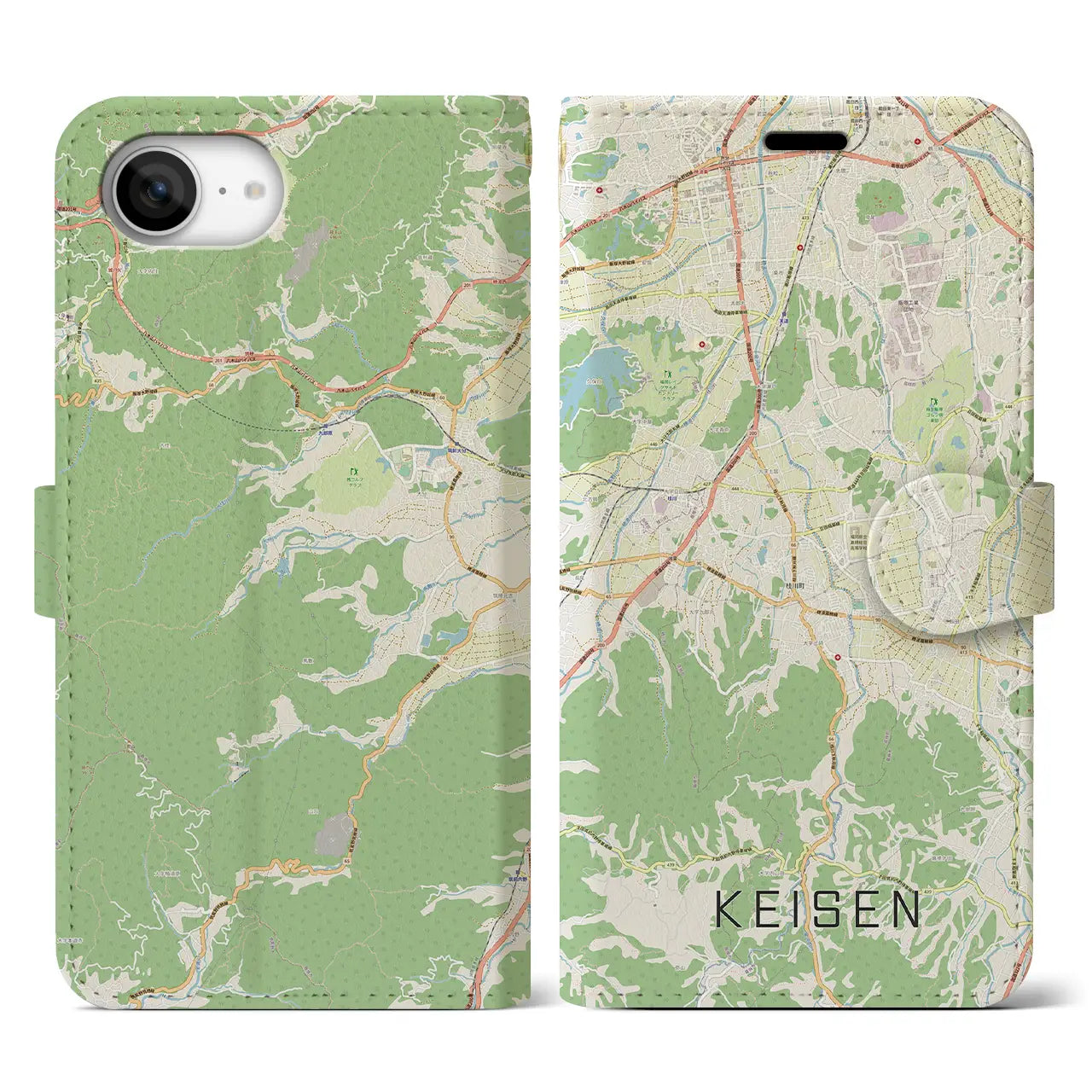 【桂川(福岡県)】地図柄iPhoneケース(手帳タイプ)