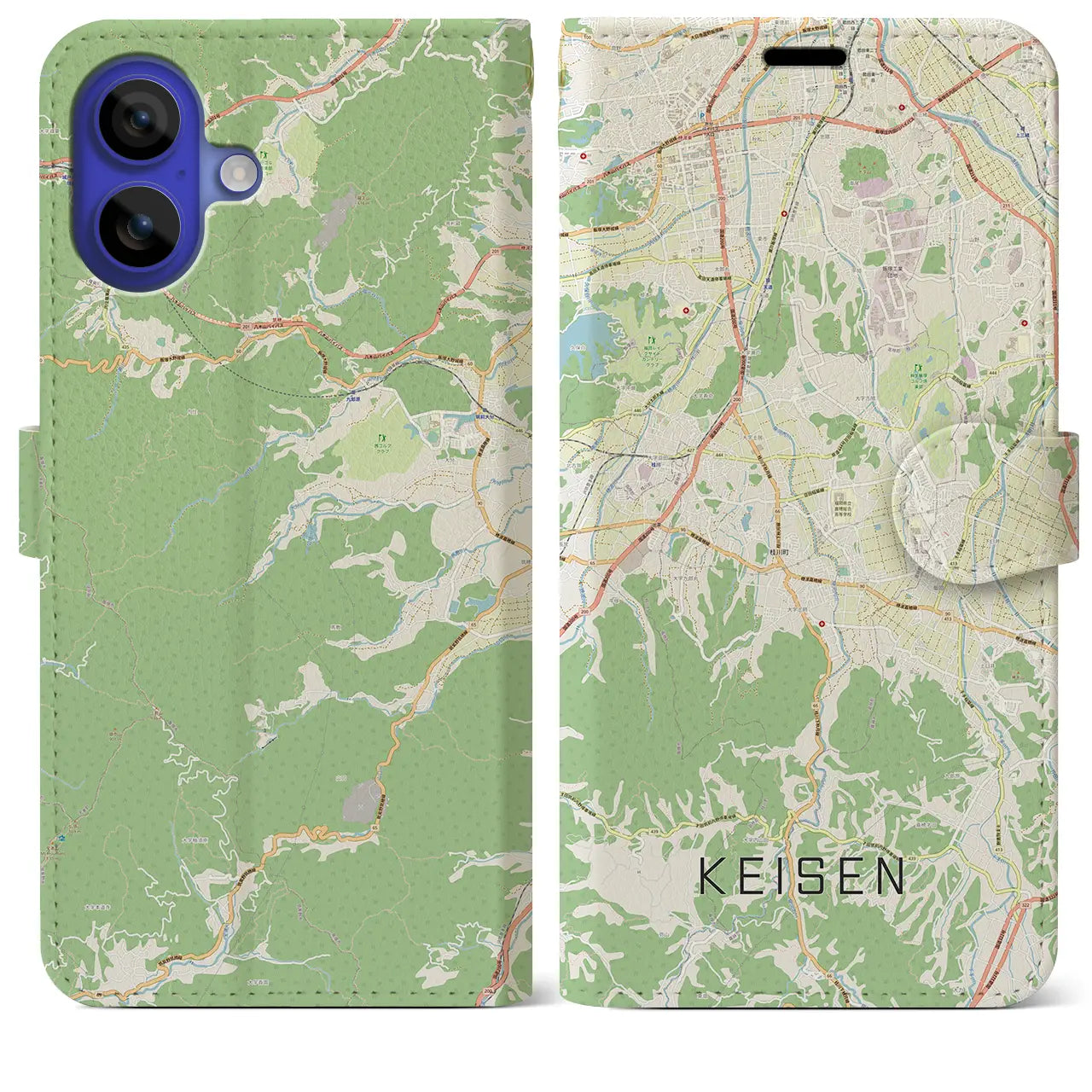 【桂川(福岡県)】地図柄iPhoneケース(手帳タイプ)